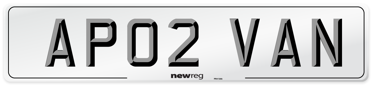 AP02 VAN Number Plate from New Reg
